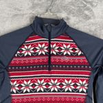 L.L. Bean 1/4 Zip Pullover Top Womens S Fair Isle Red Gray Cottagecore Gorpcore Size XS Photo 4