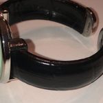 Mother of Pearl Look Classic Black Cuff Watch New Battery Wristwatch Photo 3