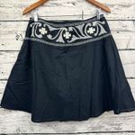 Bandolino  Petite Black w/ Large White Floral Embroidery Flare Skirt‎ [Size 10P] Photo 1