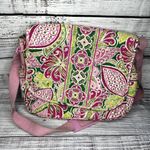 Vera Bradley  Crossbody Messenger Laptop Bag Pink & Green Photo 0
