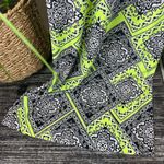 Colorful Gray & Greenprint Wide Flair Leg Palazzo Pants By Yetta M Black Size M Photo 2