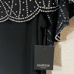 Marina Women's Size 4 Black Beaded Capelet V Photo 3