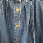 Sonoma Vintage Denim Pleated Skirt with gold brass buttons Size 18 Photo 2