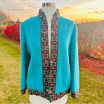 Vintage Danico 100% Pure Wool Scandinavian/Nordic Sweater Jacket Blue Size 12 Photo 4