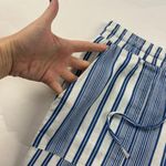 Happily Grey Blue Striped Linen Blend Wide Leg Lounge Pant L Size L Photo 2