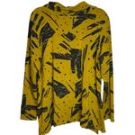 Chalet Et Ceci Zipper Front Olive Green Black Abstract Print Tunic Mock Neck XL Photo 6