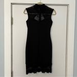 Cheongsam or Qipao black cocktail dress lace red blossom embroidery fitted small Photo 8