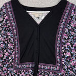 Woman Within Plus Size 26 Purple Floral Midi Dress Long Sleeve Casual Photo 4