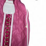 Nicki Minaj Pink quilted faux leather tote bag with white trim Photo 1