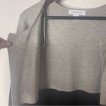 Liz Claiborne  Small Sweater Cardigan Duster Long Colorblock Grey Black Photo 3