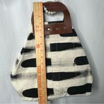 Julia Canright Canvas Paint Brush Strokes Tote Handbag Black and White Photo 3