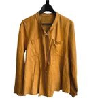Transit Par Such Leather Jacket for Women Mustard Yellow Unlined Snap Tie Size 4 Photo 1
