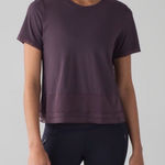 Lululemon  Sole Training Short Sleeve Tee Top Black Currant Purple 8 W3ABGS Sheer Photo 0