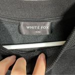 White Fox Boutique White Fox Black White Logo Graphic Print‎ Fleece Oversized Sweatshirt Photo 2