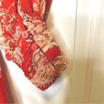 ZARA Red Paisley Print Mini Dress Long Sleeve Smocked Waist Casual Medium Photo 5