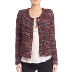 IRO Carene Multicolor Red Green White Cropped Blazer Jacket Size 34 Photo 1