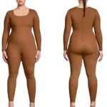 SKIMS The Scoop Neck Long Sleeve Onesie in Caramel Brown Size 4X NWT Photo 2