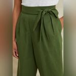 Amour Vert Frankie Cropped Wide Leg Cotton Linen Pants in Terracotta Photo 7