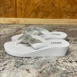 Mixit  White Wedge Sandals with Silver Accents Photo 3