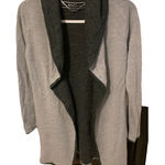 BNCI by Blanc Noir Sweater Gray Open Front Cardigan Hooded Wool Women's Small 39 Photo 0