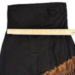 None Western Black Brown Ombre Fringe High Low Jersey Skirt Strapless Dress Size XL Photo 8