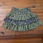 Current Air  Anthropologie Green Blue Floral Tiered Mini Skirt Womens Size Medium Photo 4