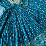 Teal Blue Embroidered & printed Anarkali Long Kurta Kurti Flare Fairy New Size XL Photo 8