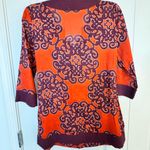 Merona Women's Top in Bold Orange and Purple Photo 1