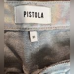 Pistola  $170 Cassie High Rise Straight Pants Coated Prism Silver Metallic Disco Photo 6