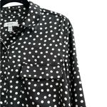 Equipment   Womens Satin Button Up Shirt Long Sleeve Polka-Dots Size Small Photo 3
