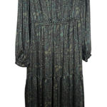 Lane Bryant Womens Green Black Midi Dress Sz 18/20 Forest Fairy Dark Floral Photo 0