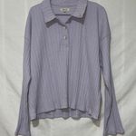 Madewell Womens 1/4 Button Collared Lavender Long Sleeve Pullover EUC Photo 0