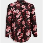 Torrid  Madison Pink Floral Georgette‎ Button Up Long Sleeve Blouse Size 4X Photo 1