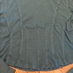 Anthropologie  Pilcro Cotton Seamed L/S Top Green Teal SMALL Photo 2