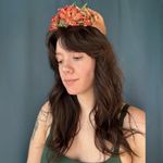 Vintage 50s Lily Flower Pillbox Hat Multi Photo 0