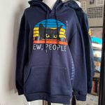 Large Navy Blue Cat Hoodie Photo 0