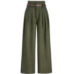 Cider High Waist Gingham Wide Leg Pants Grandpa Core Green Tan NWT Sz Large Photo 10