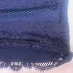 Loft Lace Overlay Scalloped Hem Sleeveless Lined Navy Blue Top Blouse Size XXSP Photo 10