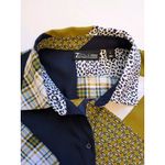 New York & Co. 7th Ave Design Studio Plaid Patchwork Satin Shirt Dress Sz M Chic Kitchie Career Photo 5