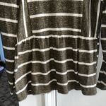 Entro  Olive and White Striped Sweater Photo 3