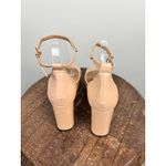 Maje Patent Leather Block Heel Sandals Rhinestone Ankle Strap Rose Blush 40 Photo 10