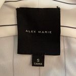 Alex Marie White Striped CrissCross Blouse Womens Size Small Long Sleeve Career Photo 1