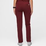FIGS  Yola Skinny Scrub Pant Straight Leg Burgundy 11 Pocket Size XS Photo 1