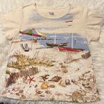 basic editions  Beach Theme Shirt Top Women’s 1X Short Sleeves Boats Shells Ocean Photo 6