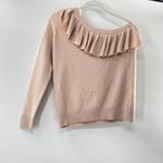 Rebecca Minkoff  Stacey Ruffle Popover Knit One-shoulder Sweater Pale Pink Md Photo 3