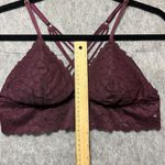 Aerie  Bralette Medium Lace Burgundy Cross Back Strappy‎ Photo 2