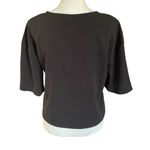 Derek Heart women’s black short sleeve button down tie front crop top blouse M Photo 3