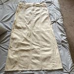 Topshop raw waistband denim maxi skirt in cream. Photo 3