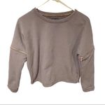 Lime & Vine Womens Small Grey Zip Off Sleeves Crewneck‎ Sweatshirt Gray Photo 2