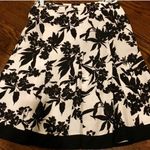 Ann Taylor Linen Toile Black Ivory Skirt Size 2 Photo 0